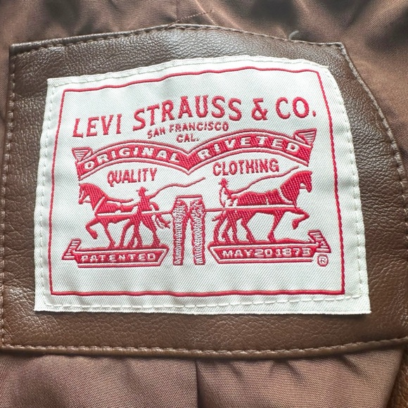 Levi Strauss Chocolate Faux Leather Jacket with Silver Accents Size 2X NWOT - Picture 9 of 11